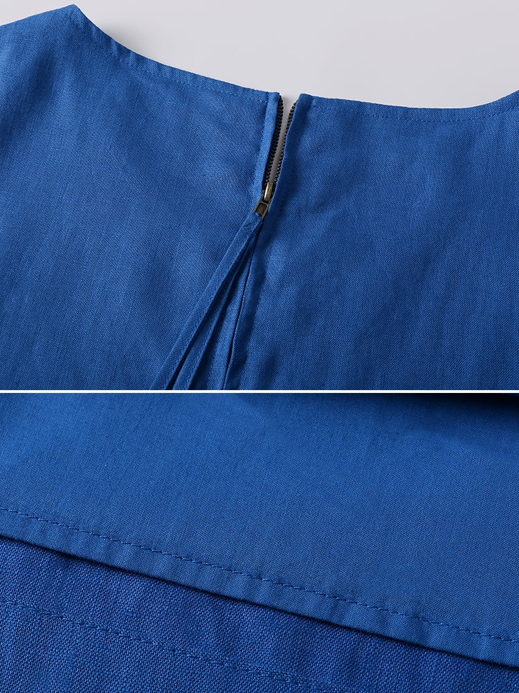 Round Neck Sleeveless Dress_BDHL7585