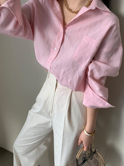 Loose Thin Long-Sleeved Shirt_BDHL6288