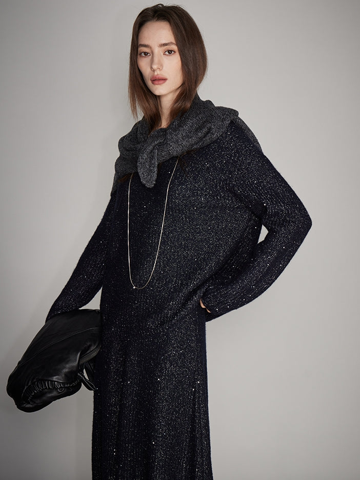 Round-Neck Knit Top Or A-Line Knit Skirt_BDHL7993