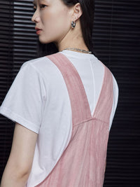 Retro Design Pink Thin Overalls_BDHL6025