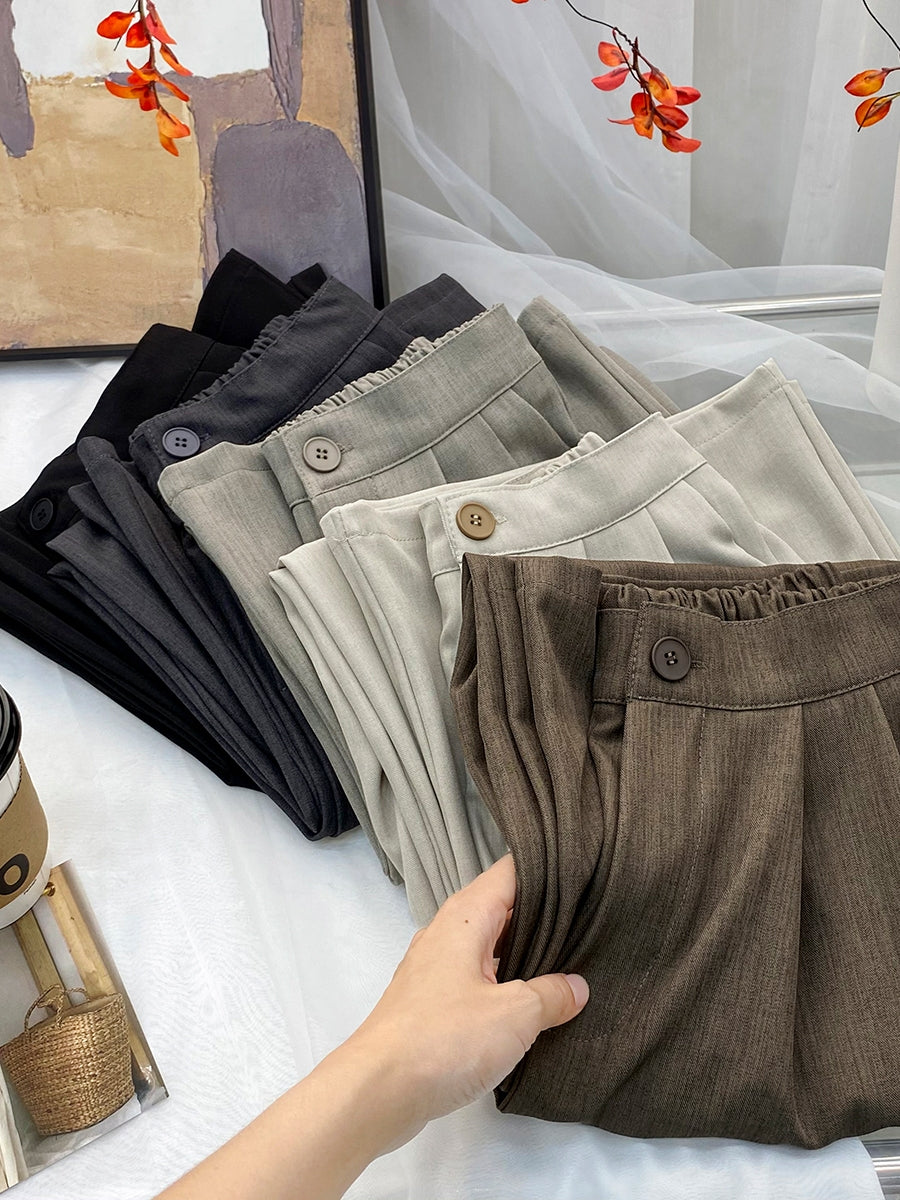 Retro Drape Pleated Pants_BDHL7818