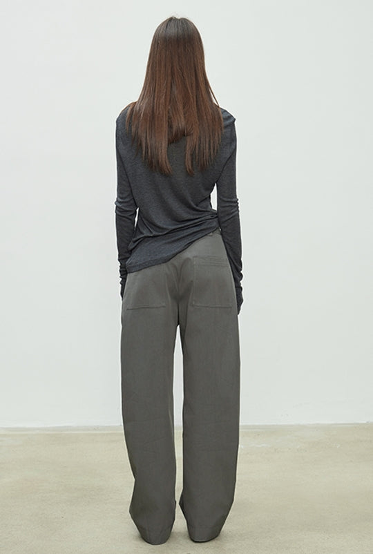 Simple Design Wide Pants_BDHL7103