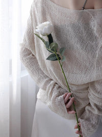 Knitted Cardigan And Lace Camisole Set_BDHL7414