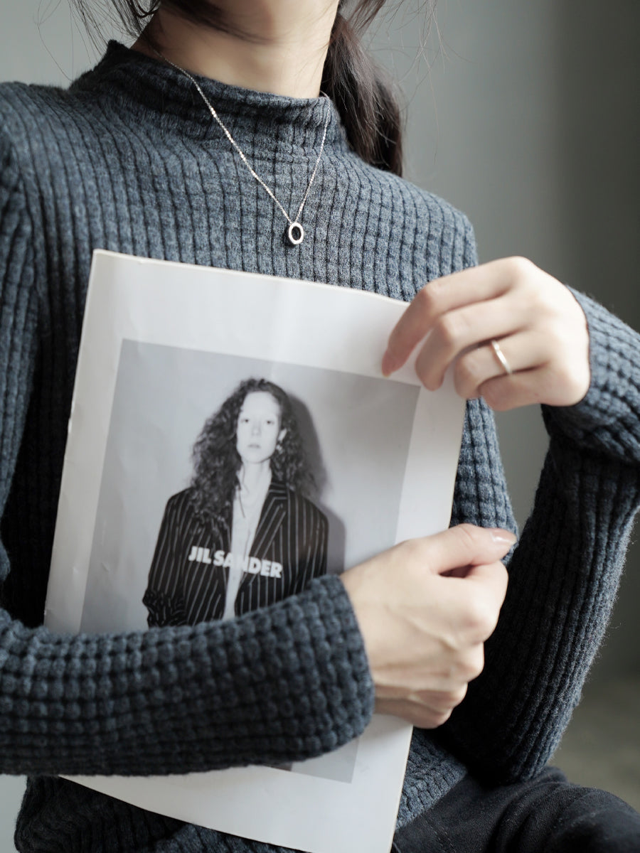 Turtleneck Or High-Neck Waffle Knit Tops_BDHL7930