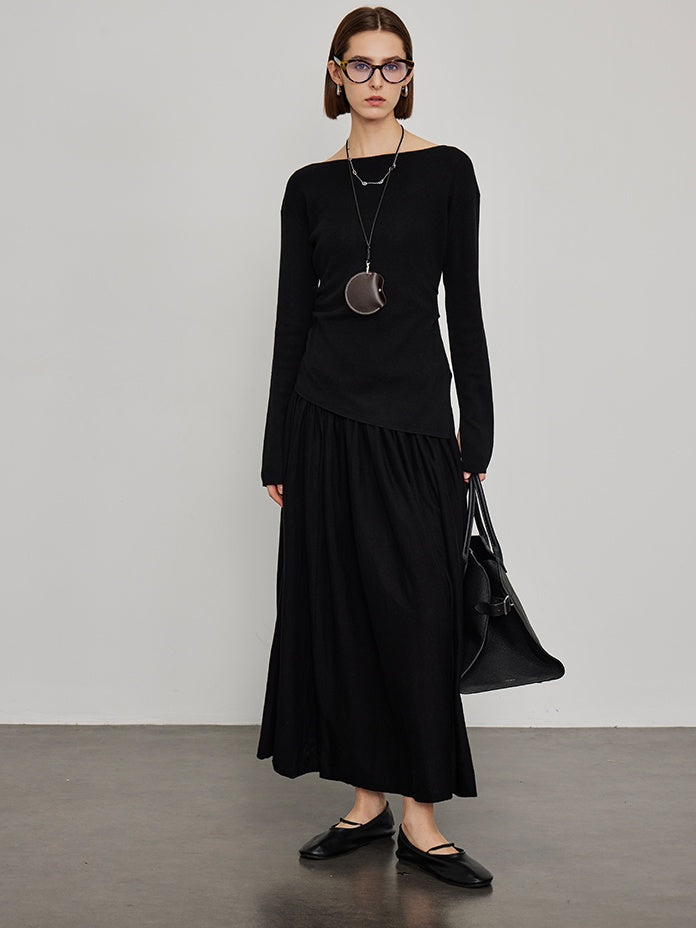 Knitted Slit Tops or Pleated Skirt_BDHL6450