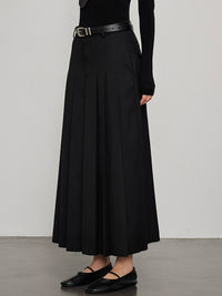 Pressed Pleated Long Skirt_BDHL6444