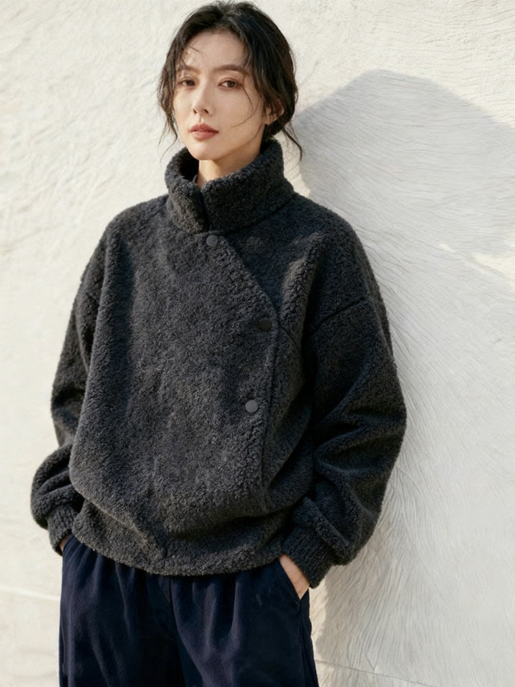 Dark Grey Fleece Jacket_BDHL8038