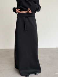 Loose Slim Drape Long Skirt_BDHL6965