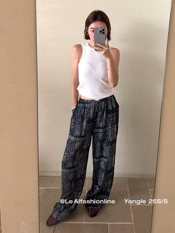 Patterned Wide-Leg Pants_BDHL7619