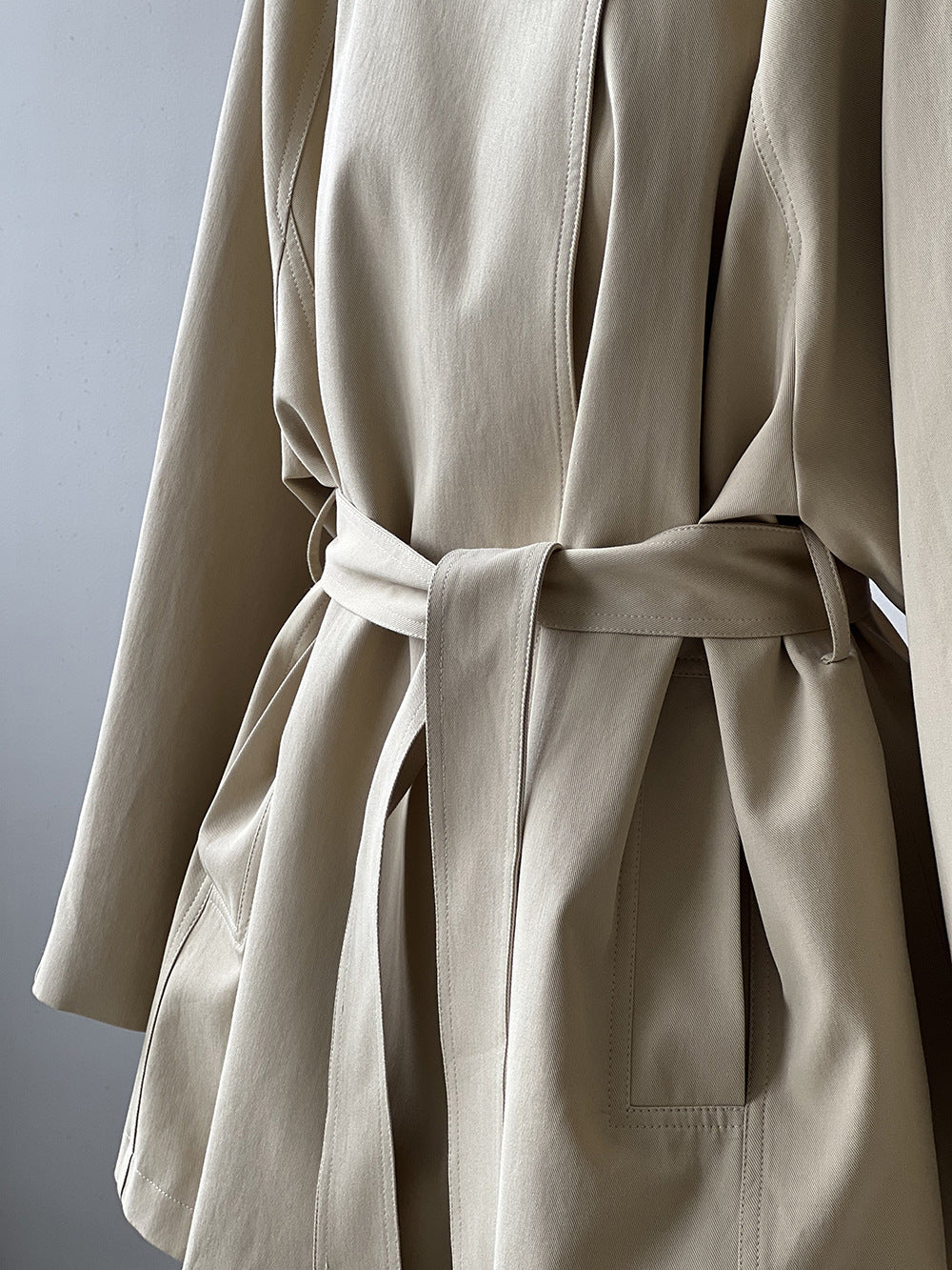 Retro Stand Collar Trench Coat_BDHL7126
