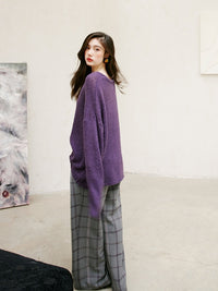 Relaxed Tucked Chequered Pants_BDHL6749