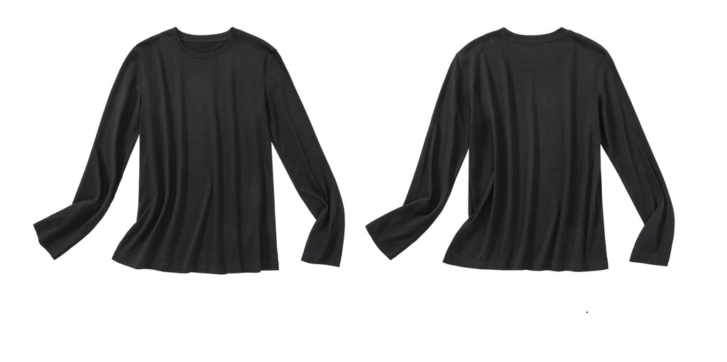 Slim Round Neck Long Sleeve Tops_BDHL7665