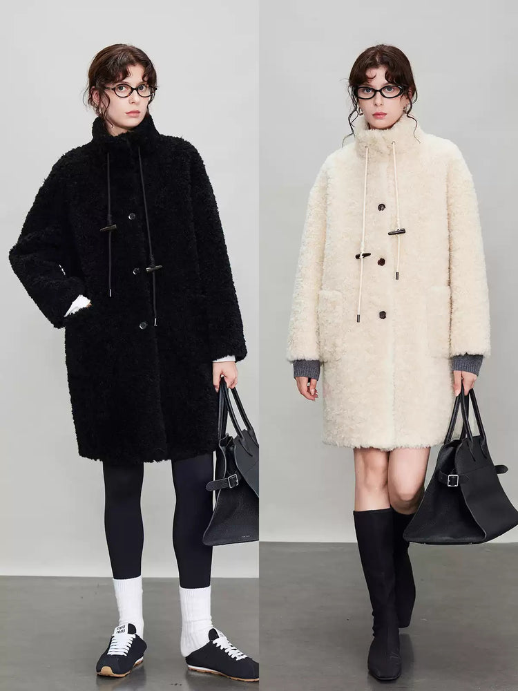 Stand Collar Thick Fur Long Jacket_BDHL6924