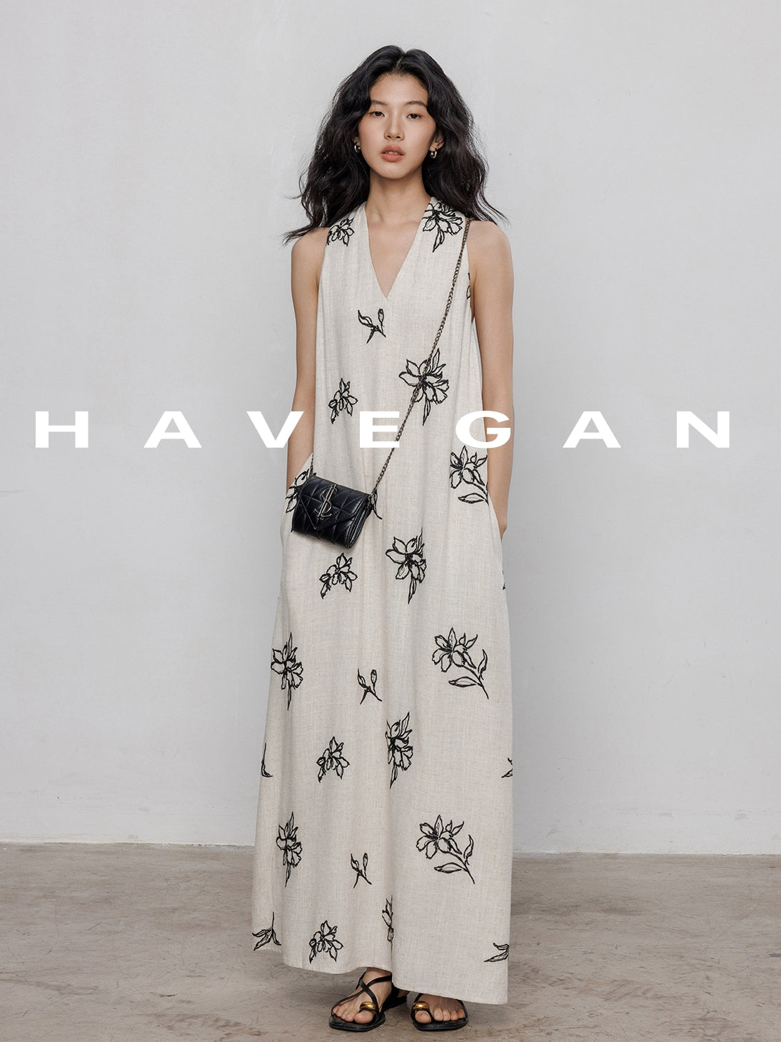 Floral Casual V-Neck Dress_BDHL7238