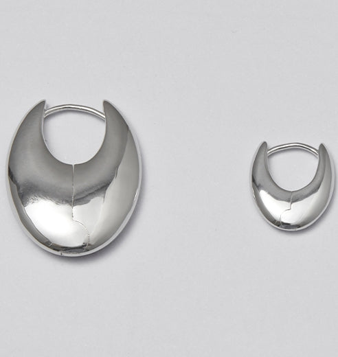 Round Silver Pierced Earrings_BDHL7463
