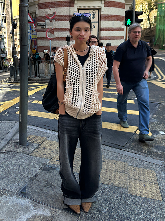 Hooded Hollow Knit Cardigan_BDHL7157