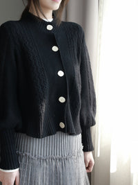 Lantern Sleeve Knitted Cardigan_BDHL6873