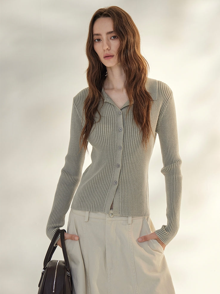 Lapel Knit Cardigan Jacket_BDHL7668