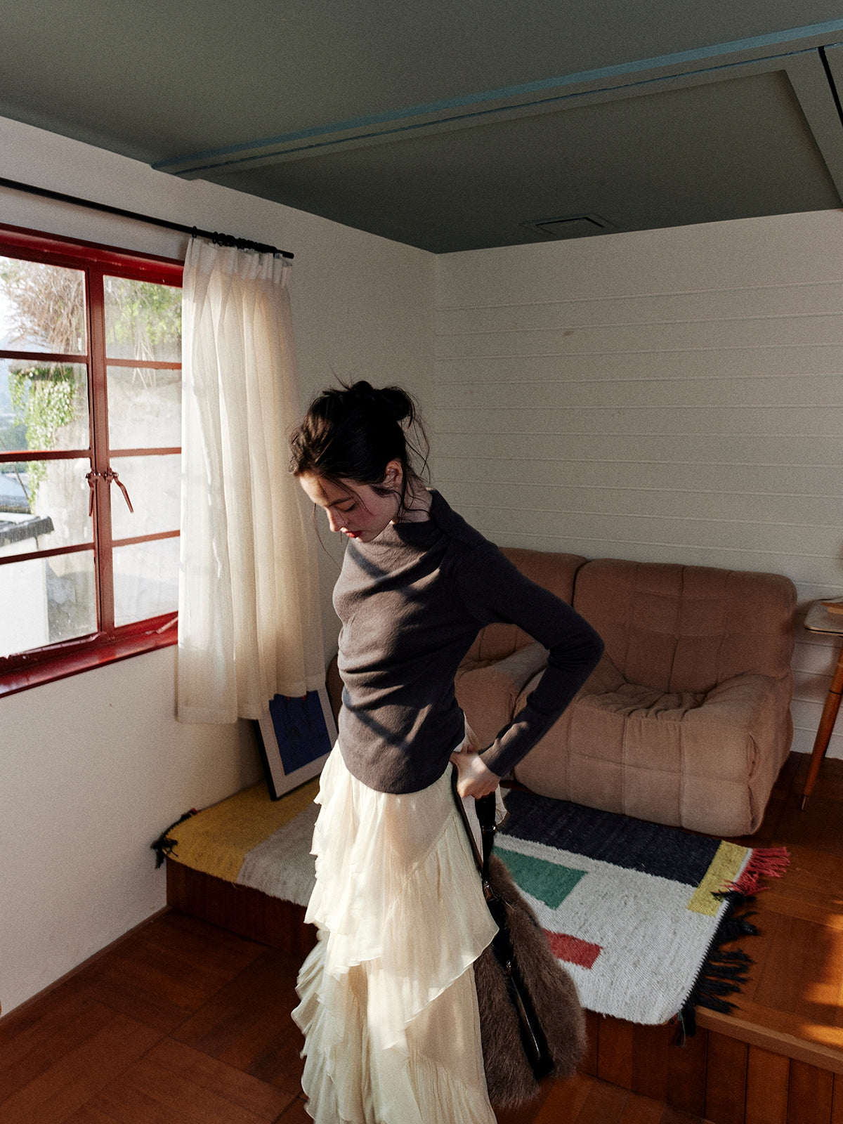 Asymmetrical Tulle Skirt_BDHL7999