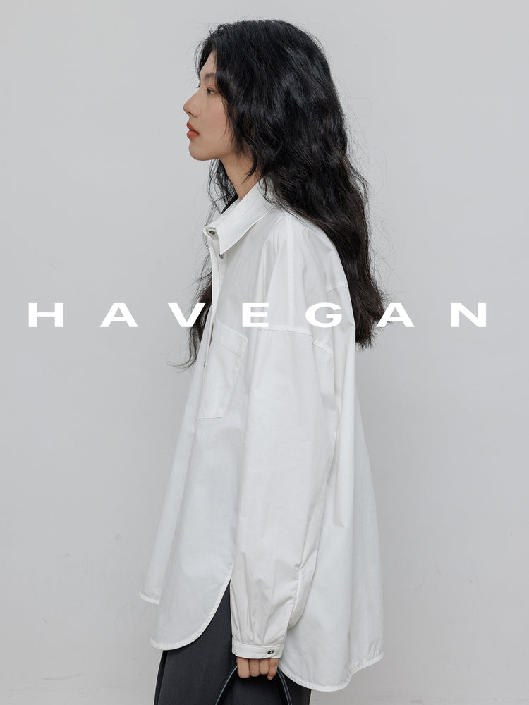 Hem Slit Design Shirt_BDHL7231