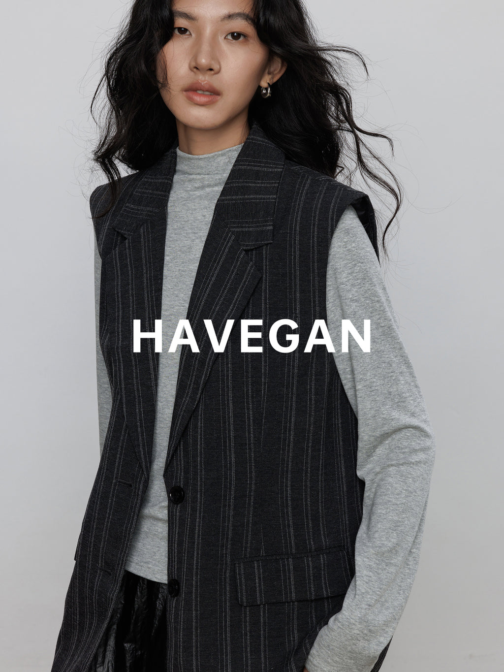 Striped Collared Mid-Length Gilet_BDHL7705