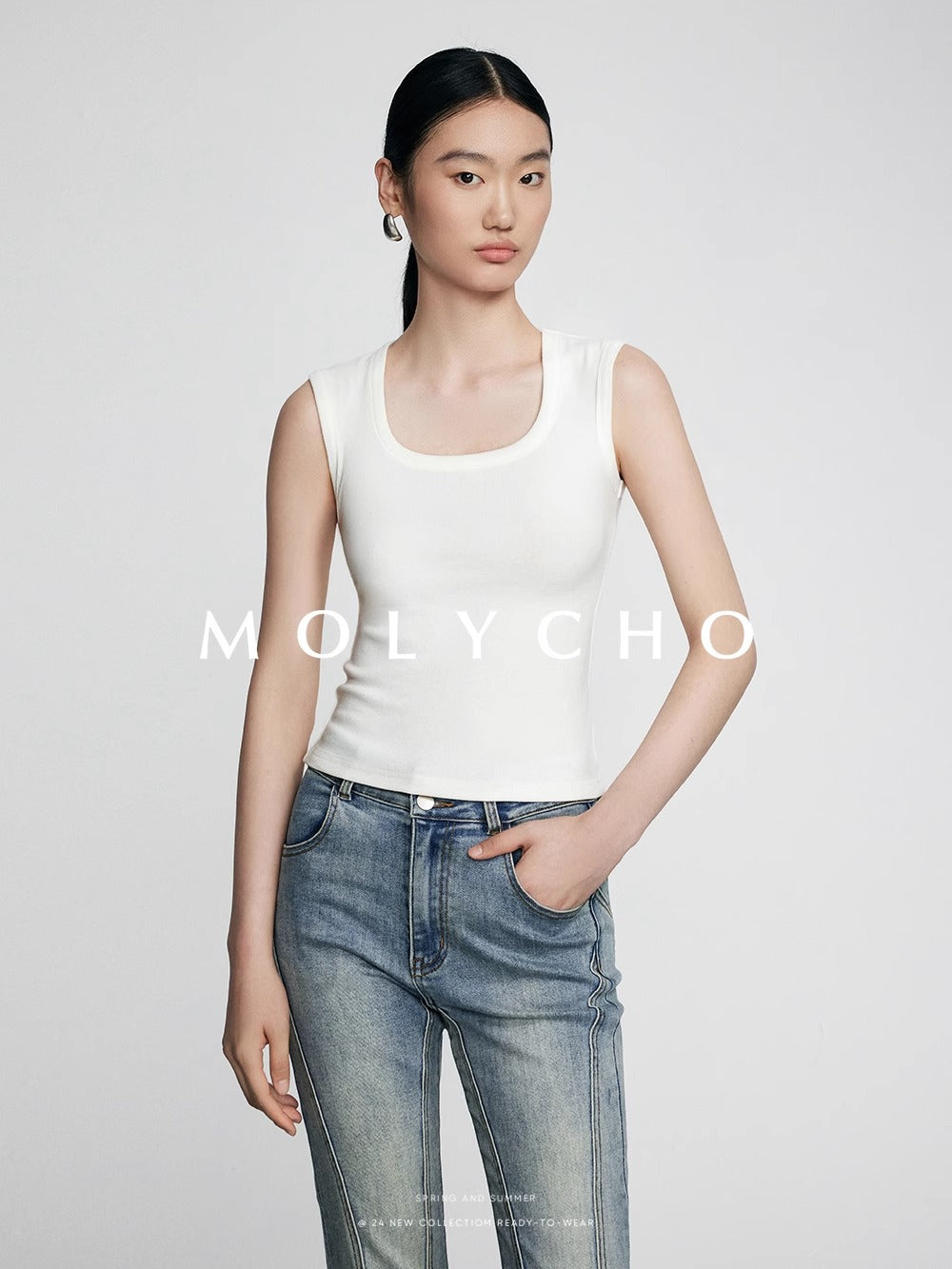 Wide Strap Sleeveless Tops_BDHL7412