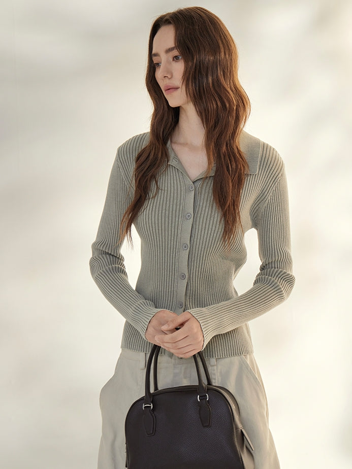 Lapel Knit Cardigan Jacket_BDHL7668