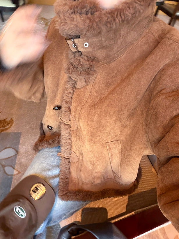 Stand-collar short-length jacket_BDHL8126