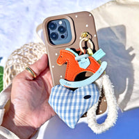 3D Leather Rocking Horse Phone Case_HL3270