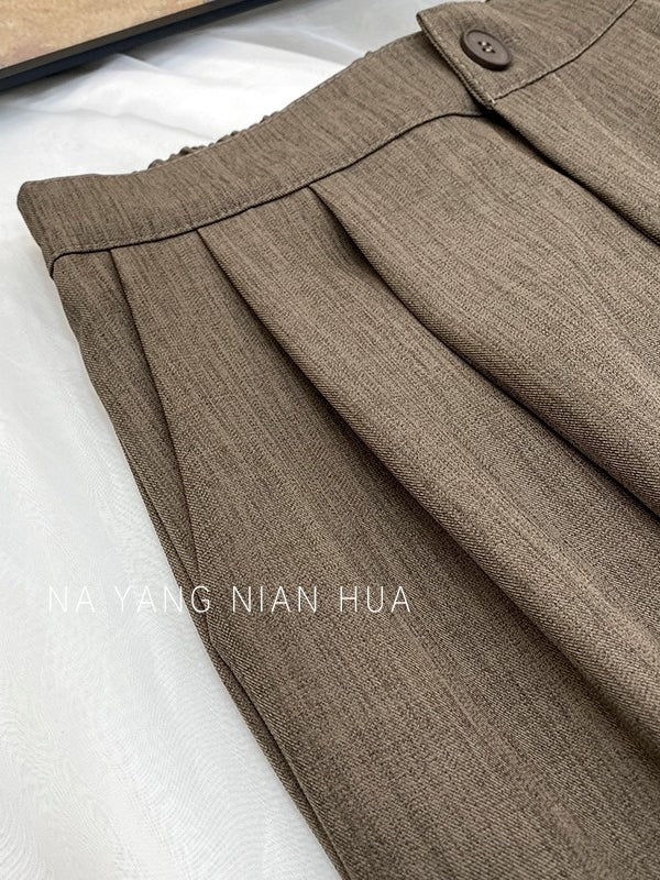 Retro Drape Pleated Pants_BDHL7818