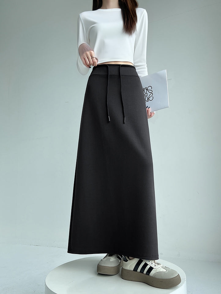 High-Waisted Slit Straight Skirt_BDHL7823