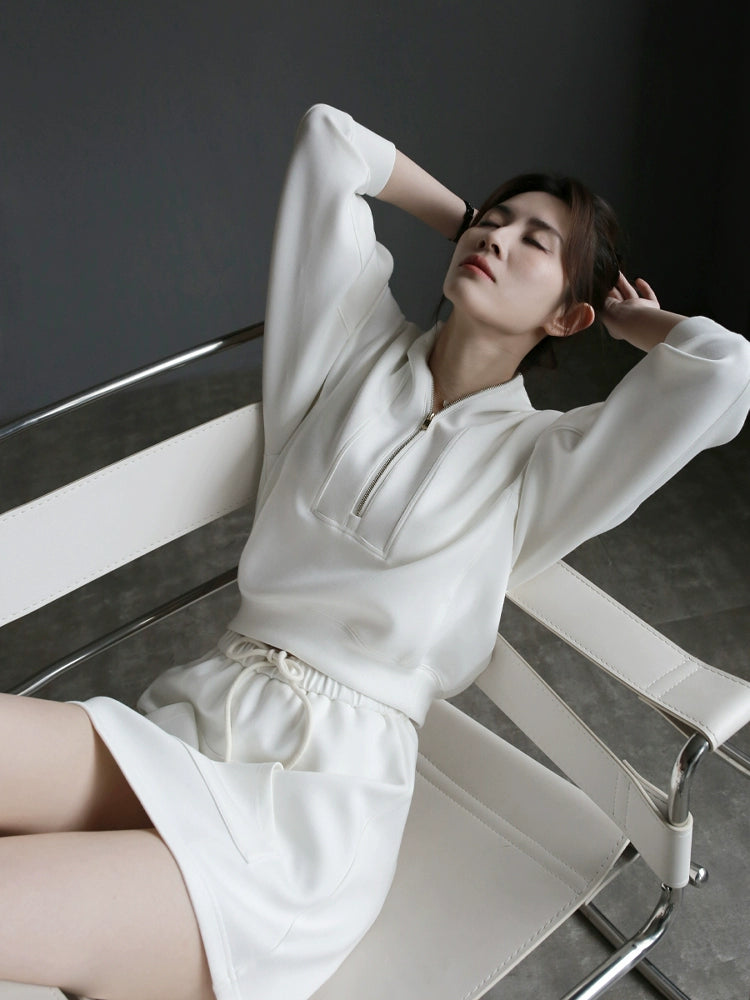 Hooded Sweatshirt Two Piece Tops or Skirt_BDHL7285