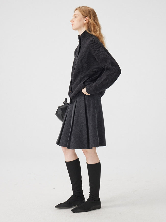 立領羅紋針織開襟衫_BDHL8117