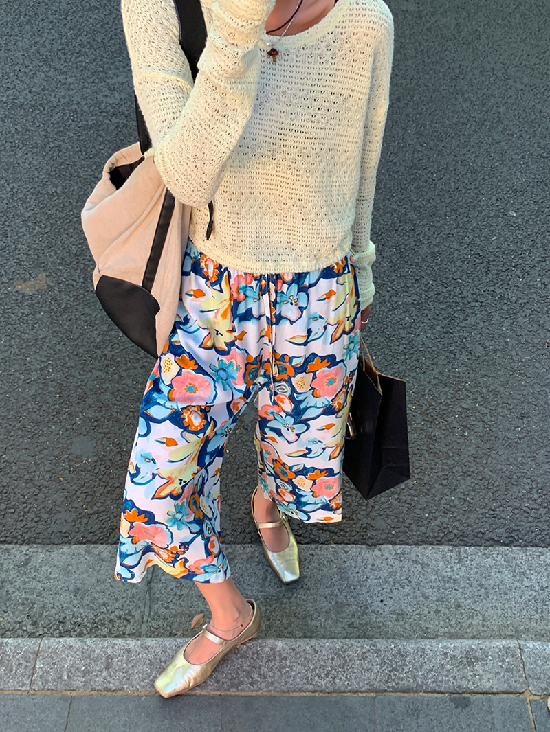Colorful Cropped Wide Pants_BDHL6111