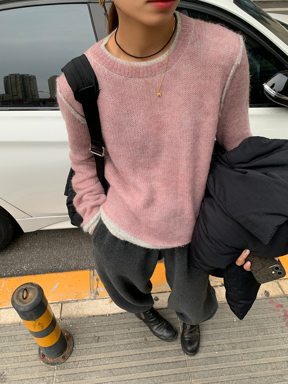 Round Neck Mohair Knite_BDHL5417