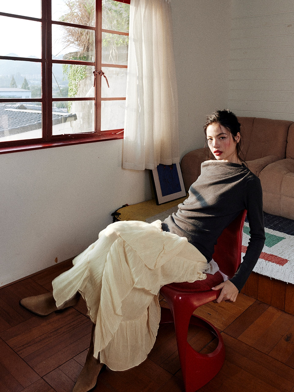 Asymmetrical Tulle Skirt_BDHL7999