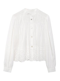 Lace Hem Long-Sleeved Shirt_BDHL6459