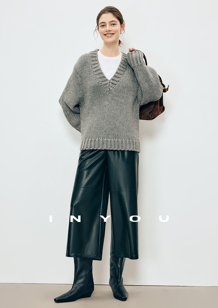 寬鬆七分皮褲_BDHL7907