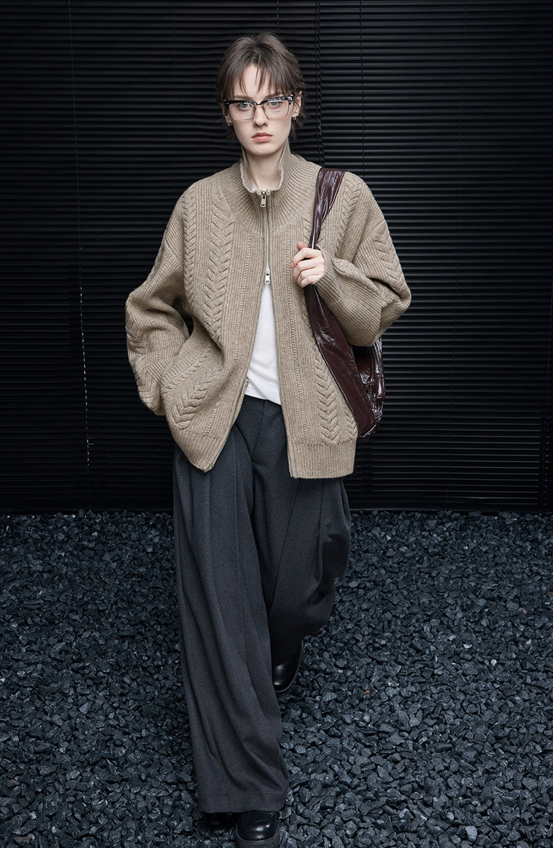 Double-Zip Knit Cardigan_BDHL7878