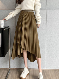 Irregular A-Line Pleated Skirt_BDHL7219