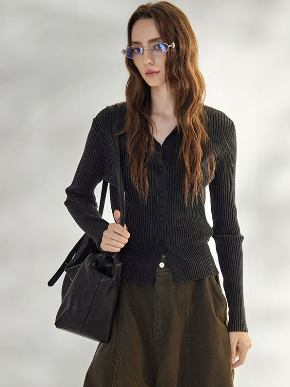 Lapel Knit Cardigan Jacket_BDHL7668