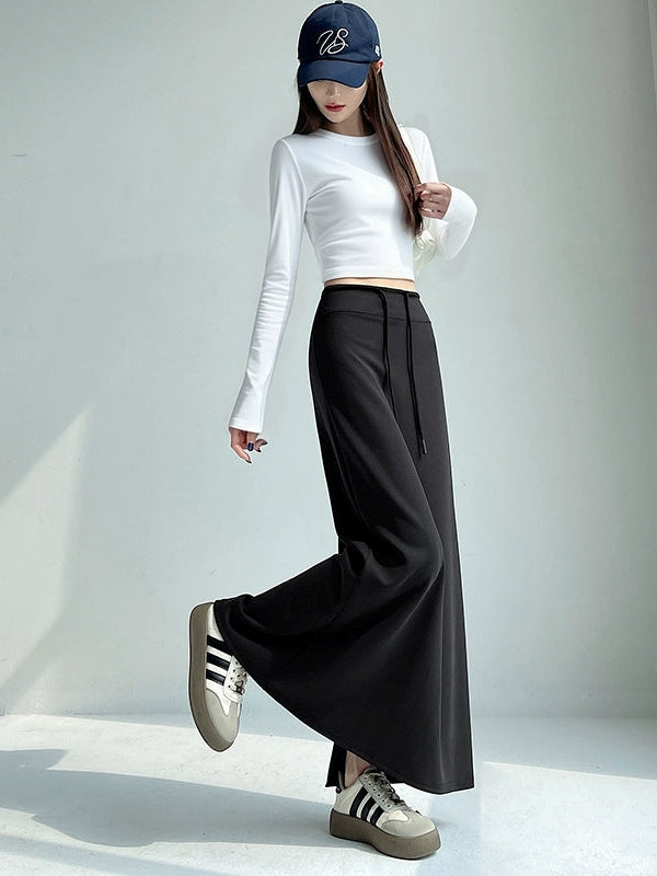 High-Waisted Slit Straight Skirt_BDHL7823