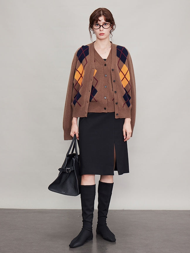Straight Front Slit A-Line Skirt_BDHL6680