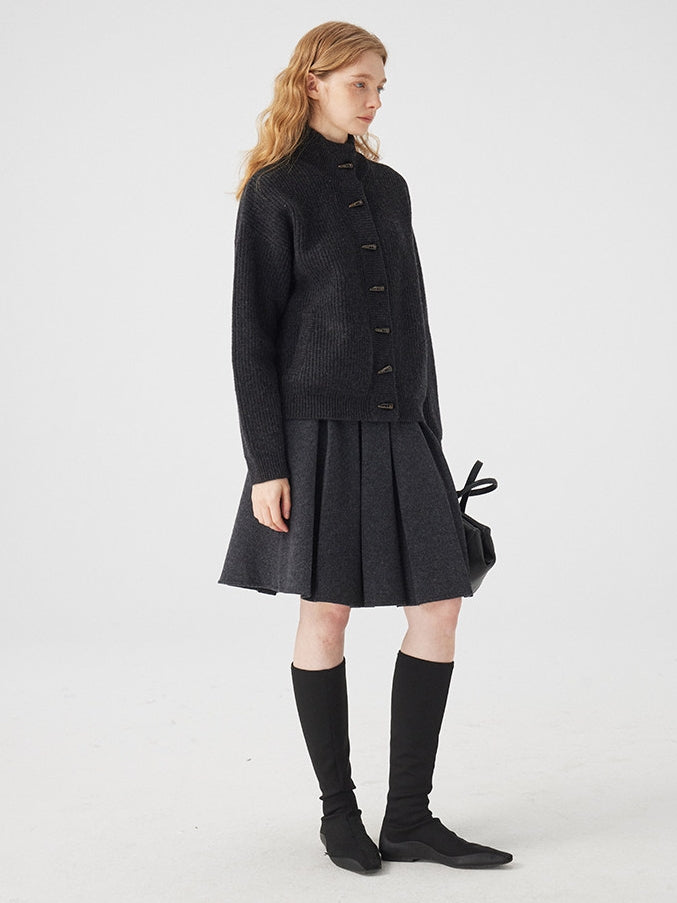 立領羅紋針織開襟衫_BDHL8117