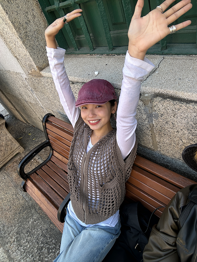 Hooded Hollow Knit Cardigan_BDHL7157