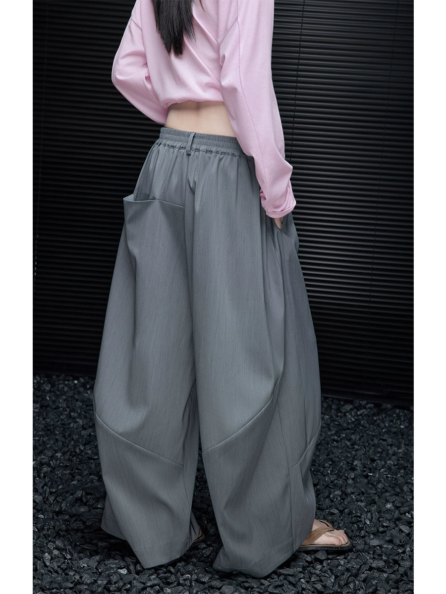 Elastic Waist Relax Fit Pants_BDHL7651