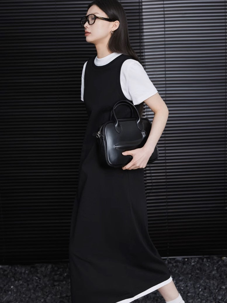 Black and white two-piece design dress_BDHL5814