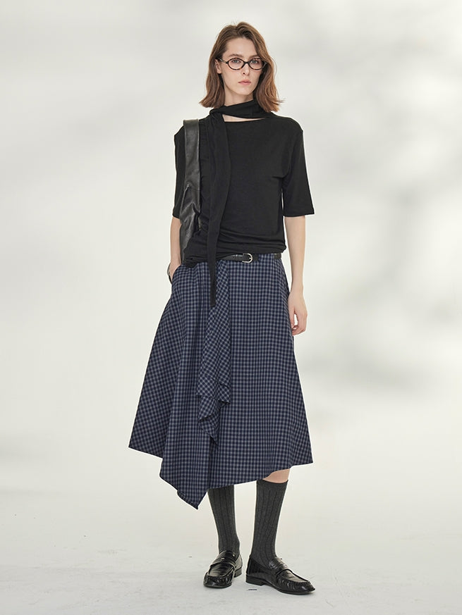 Slimming High-Waisted A-Line Skirt_BDHL7737