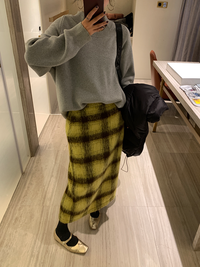 Slimming Plaid Straight Skirt_BDHL6740