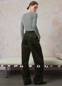 Corduroy Straight Wide Pants_BDHL6660